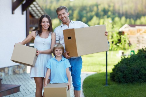 Prepared boxes and furniture for a Tofrance removals van