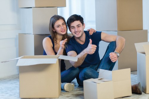 Family belongings staged for a cubic-yard moving estimate