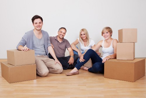 Small business relocation support with boxes and office items